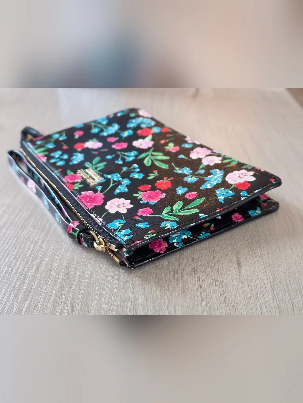 kate spade Black Floral Wristlet Clutch